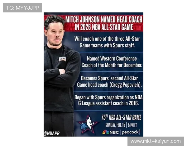 米奇-约翰逊成最年轻全明星教练,马刺新政绩攻防效率联盟前六 米奇-约翰逊成最年轻全明星教练,马刺新政绩攻防效率联盟前六